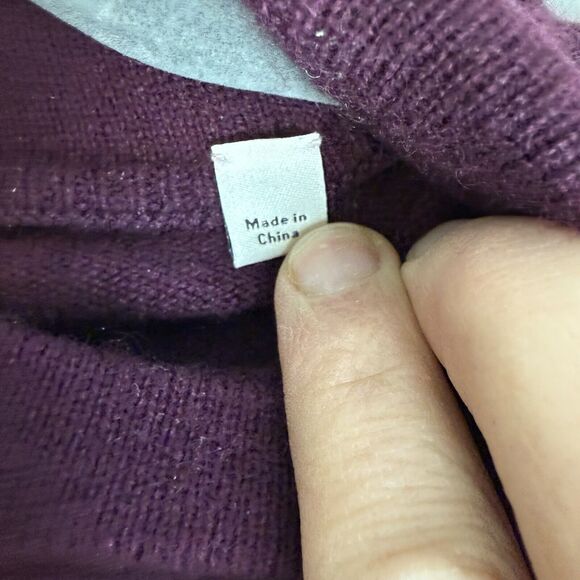 Vince Mock Turtleneck Wool & Cashmere Purple Sweater Women’s Size Small - Picture 5 of 13